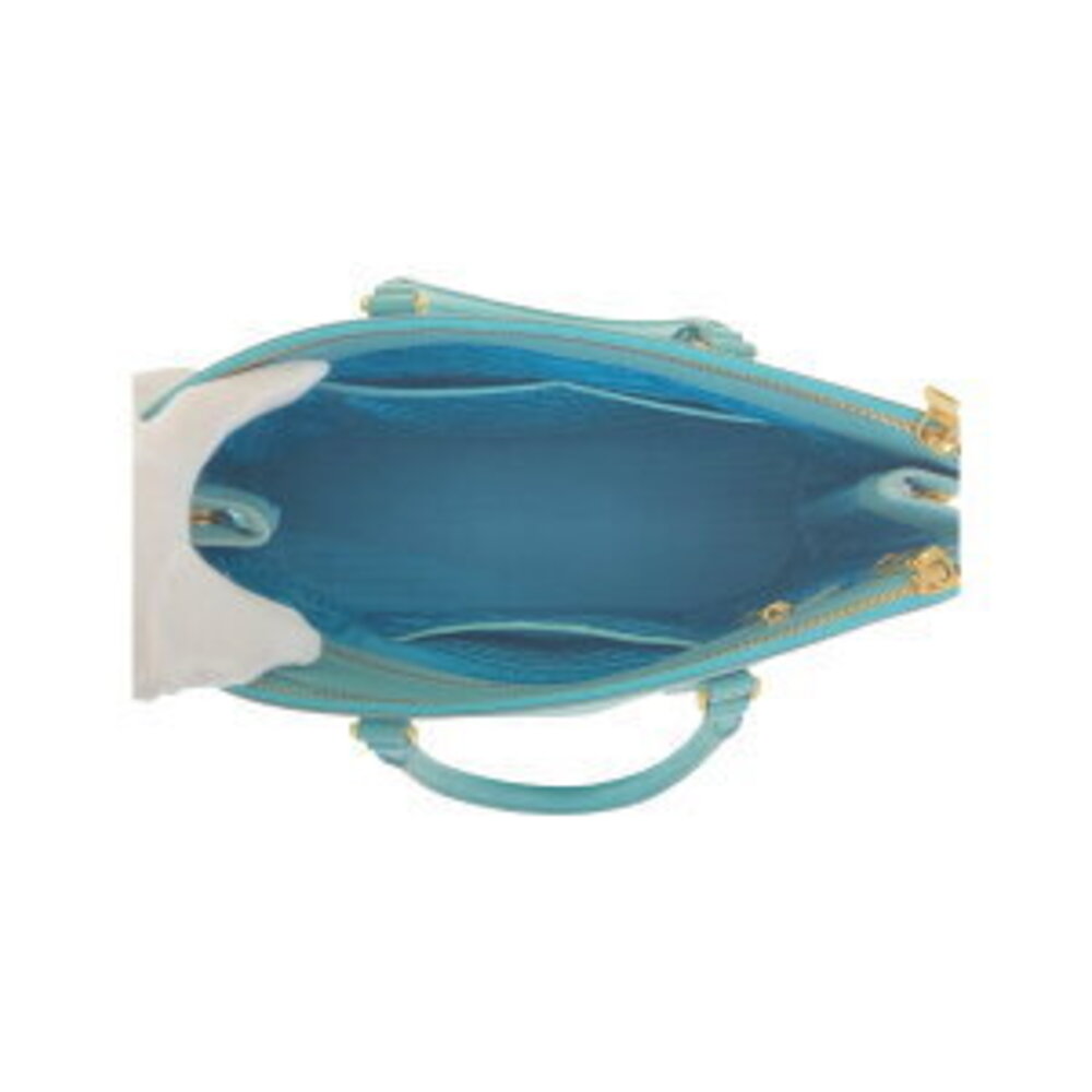 Prada Galilea bag green logo Green triangle tote leather plate Saffiano - Picture 9 of 10